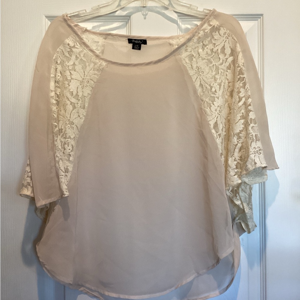 Rhapsody Women's Cream Lace Blouse
